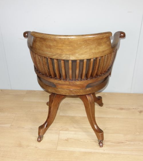 VICTORIAN MAHOGANY SWIVEL DESK CHAIR - ADDITIONAL PHOTO 4