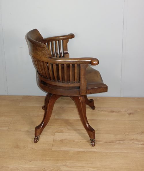 VICTORIAN MAHOGANY SWIVEL DESK CHAIR - ADDITIONAL PHOTO 5