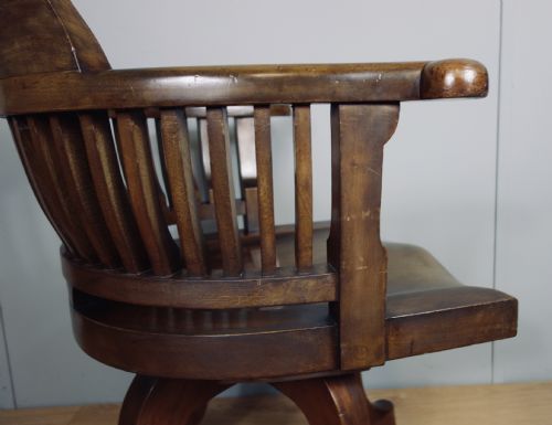 VICTORIAN MAHOGANY SWIVEL DESK CHAIR - ADDITIONAL PHOTO 6
