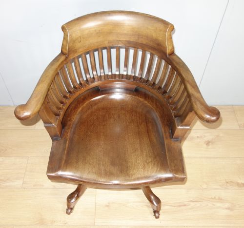 VICTORIAN MAHOGANY SWIVEL DESK CHAIR - ADDITIONAL PHOTO 7
