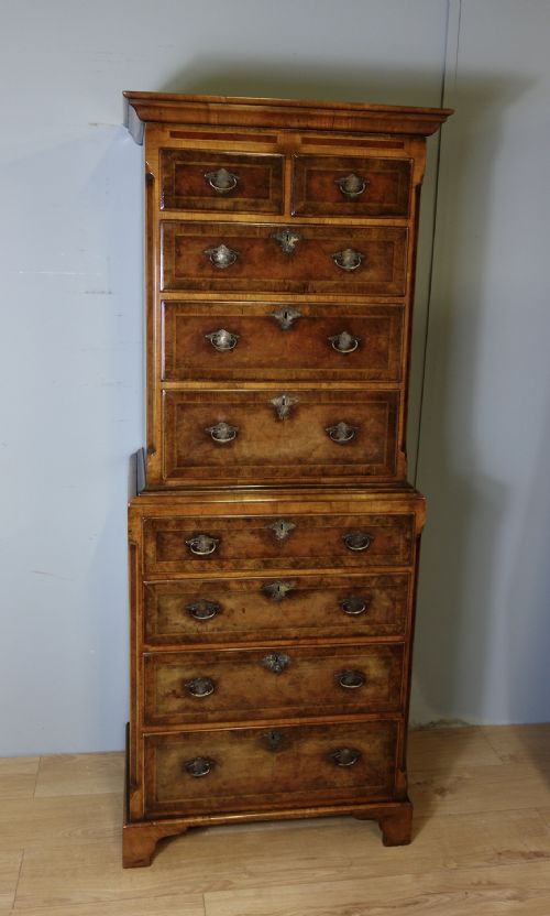 walnut chest on chest of drawers - CATEGORY: ANTIQUE CHEST OF DRAWERS - DATED VICTORIAN