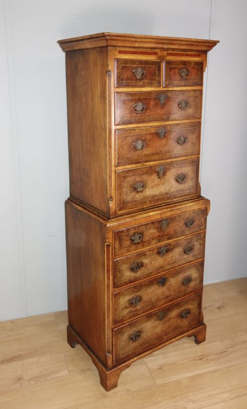 WALNUT CHEST ON CHEST OF DRAWERS - ADDITIONAL PHOTO 1