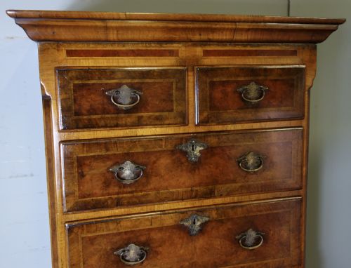 WALNUT CHEST ON CHEST OF DRAWERS - ADDITIONAL PHOTO 2