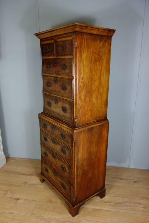WALNUT CHEST ON CHEST OF DRAWERS - ADDITIONAL PHOTO 3