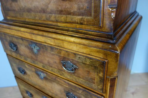 WALNUT CHEST ON CHEST OF DRAWERS - ADDITIONAL PHOTO 8