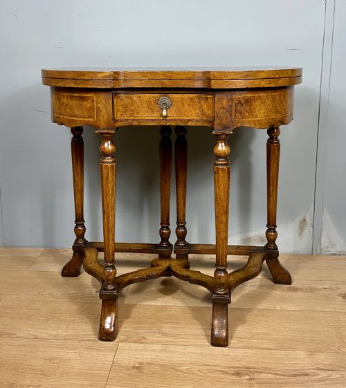 LATE VICTORIAN BURR WALNUT CARD TABLE - ADDITIONAL PHOTO 1