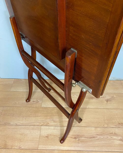 ANTIQUE MAHOGANY FOLDING GAMES COACHING TABLE - ADDITIONAL PHOTO 1
