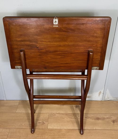 ANTIQUE MAHOGANY FOLDING GAMES COACHING TABLE - ADDITIONAL PHOTO 2