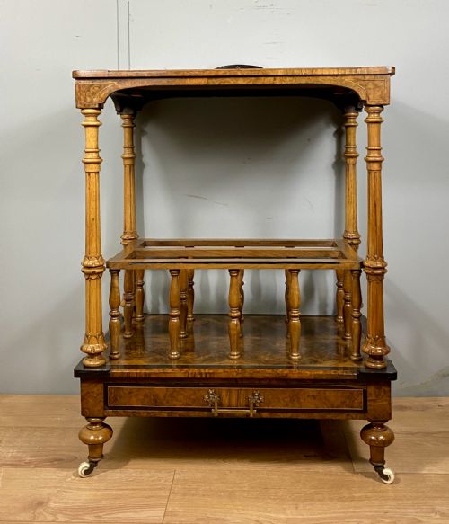 VICTORIAN INLAID WALNUT CANTERBURY WHAT NOT - ADDITIONAL PHOTO 1