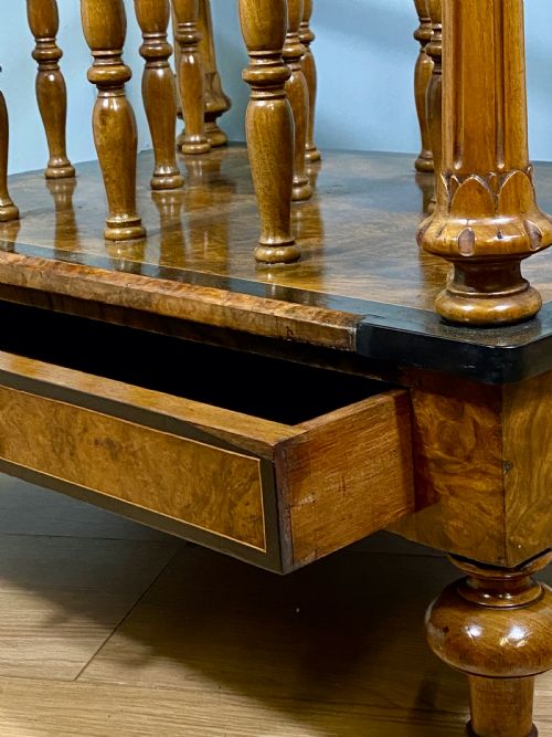 VICTORIAN INLAID WALNUT CANTERBURY WHAT NOT - ADDITIONAL PHOTO 7