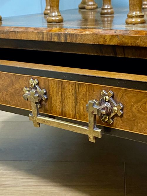 VICTORIAN INLAID WALNUT CANTERBURY WHAT NOT - ADDITIONAL PHOTO 8