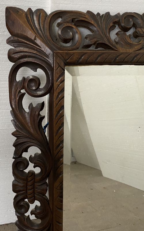 CARVED OAK MIRROR - ADDITIONAL PHOTO 2