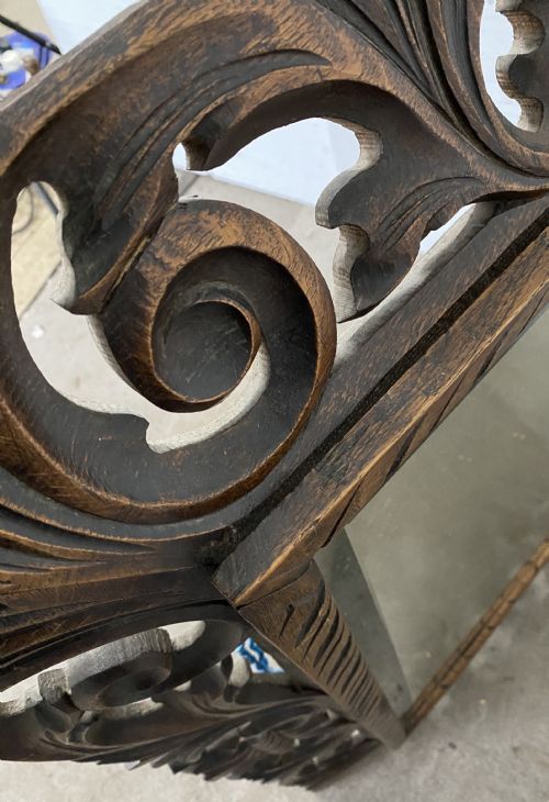 CARVED OAK MIRROR - ADDITIONAL PHOTO 5