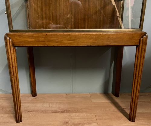 BRASS GLAZED SHOP DISPLAY CABINET ON WOODEN STAND WITH DRAWER - ADDITIONAL PHOTO 2