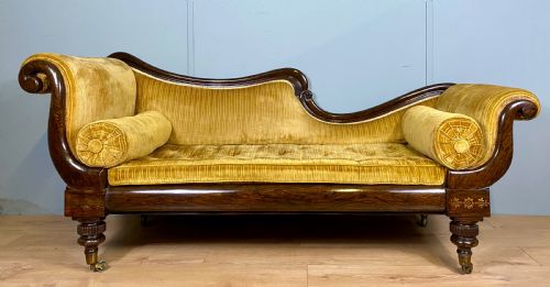victorian fauxrosewood chaise longue - CATEGORY: ANTIQUE SOFAS - DATED VICTORIAN