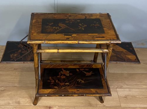 VICTORIAN LACQUERED CHINOISERIE BAMBOO TABLE - ADDITIONAL PHOTO 1