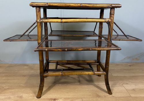 VICTORIAN LACQUERED CHINOISERIE BAMBOO TABLE - ADDITIONAL PHOTO 2