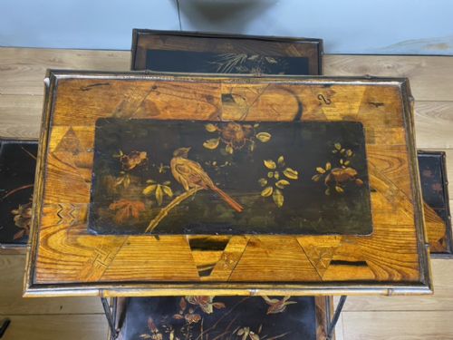 VICTORIAN LACQUERED CHINOISERIE BAMBOO TABLE - ADDITIONAL PHOTO 3