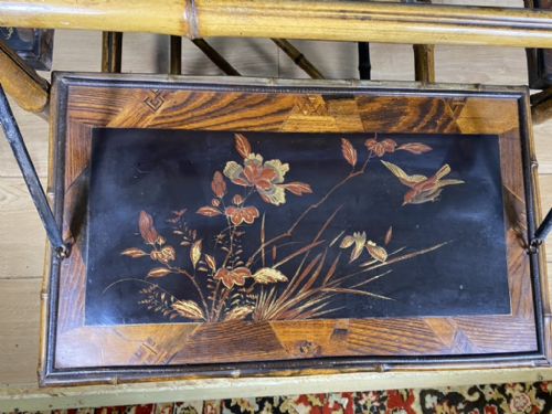 VICTORIAN LACQUERED CHINOISERIE BAMBOO TABLE - ADDITIONAL PHOTO 4