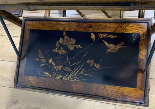 VICTORIAN LACQUERED CHINOISERIE BAMBOO TABLE - ADDITIONAL PHOTO 7