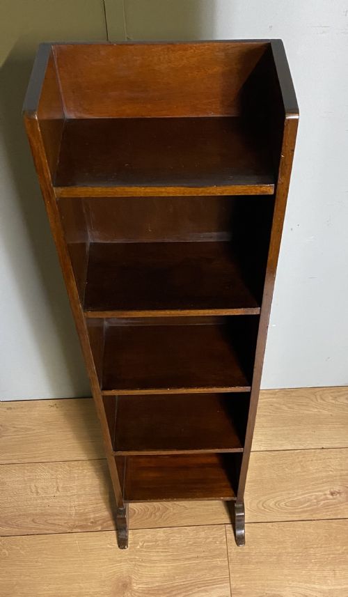 SMALL MAHOGANY OPEN BOOKCASE - ADDITIONAL PHOTO 4