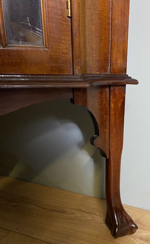 ART NOUVEAU MAHOGANY INLAY CORNER CABINET WITH COPPER INLAY - ADDITIONAL PHOTO 3