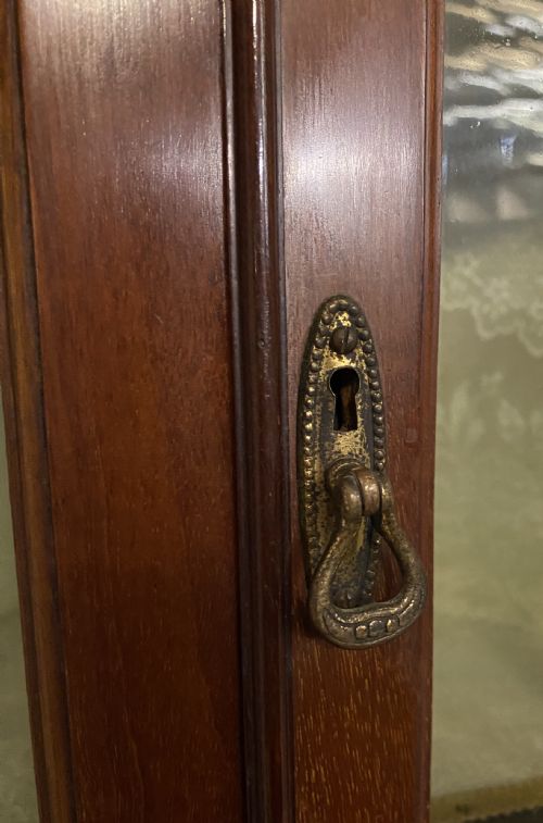 ART NOUVEAU MAHOGANY INLAY CORNER CABINET WITH COPPER INLAY - ADDITIONAL PHOTO 4