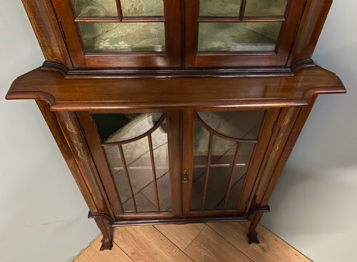 ART NOUVEAU MAHOGANY INLAY CORNER CABINET WITH COPPER INLAY - ADDITIONAL PHOTO 6