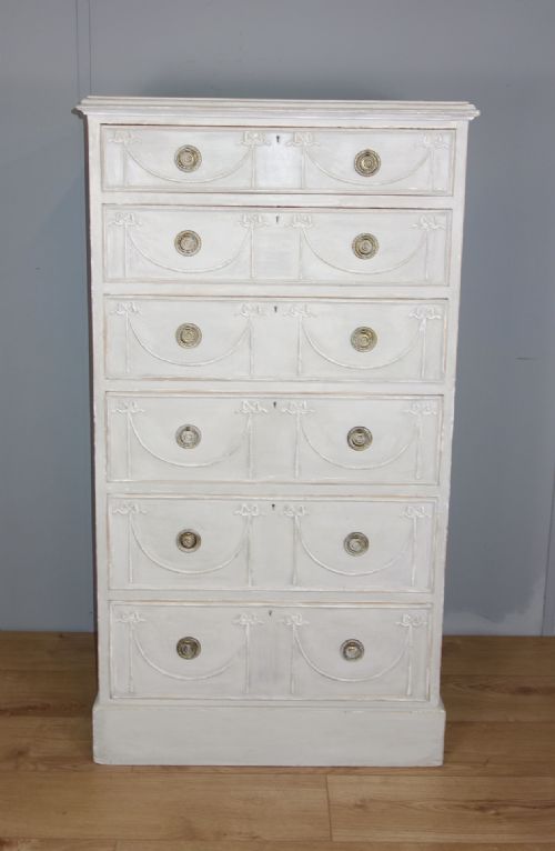 tall painted edwardian chest of drawers - CATEGORY: ANTIQUE CHEST OF DRAWERS - DATED EDWARDIAN