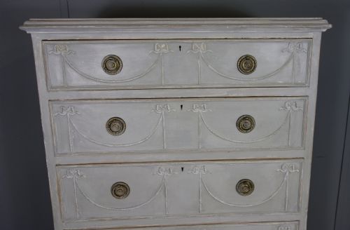 TALL PAINTED EDWARDIAN CHEST OF DRAWERS - ADDITIONAL PHOTO 1