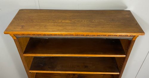 VICTORIAN OPEN OAK BOOKCASE - ADDITIONAL PHOTO 4