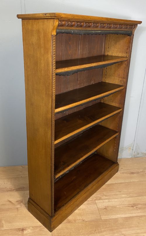 VICTORIAN OPEN OAK BOOKCASE - ADDITIONAL PHOTO 7