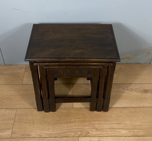 NEST OF THREE OAK TABLES - ADDITIONAL PHOTO 1