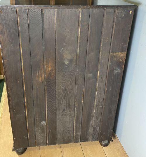 OAK GEOMETRIC TALL CHEST OF DRAWERS JAMES SHOOLBRED LONDON - ADDITIONAL PHOTO 7