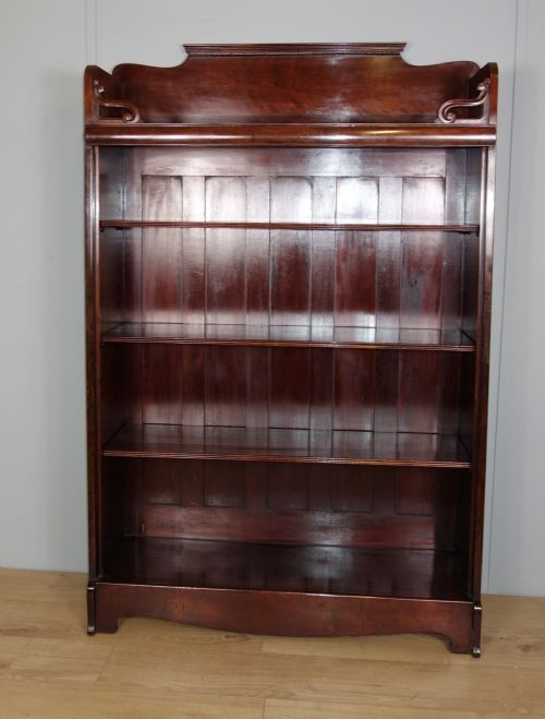 EDWARDIAN OPEN MAHOGANY BOOKCASE - ADDITIONAL PHOTO 1