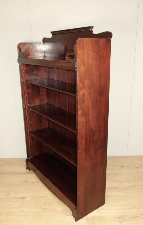 EDWARDIAN OPEN MAHOGANY BOOKCASE - ADDITIONAL PHOTO 2