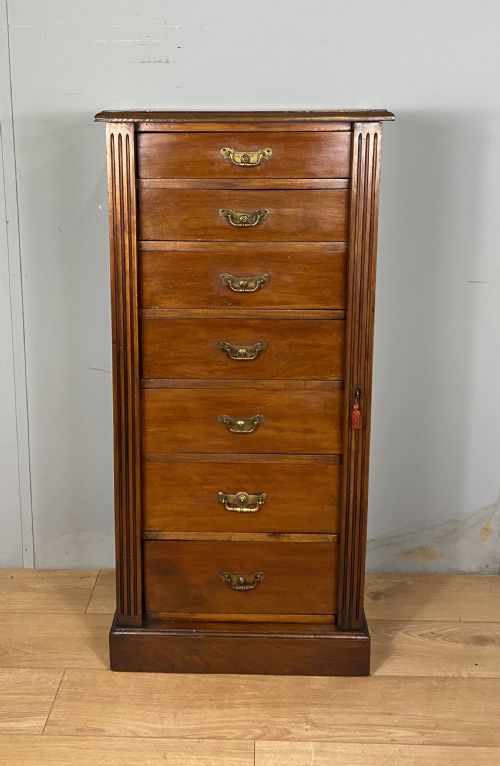 LATE VICTORIAN WELLINGTON MAHOGANY CHEST OF DRAWERS - ADDITIONAL PHOTO 1