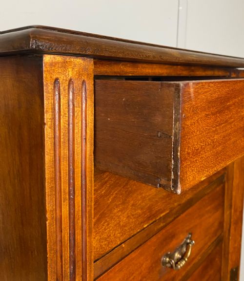 LATE VICTORIAN WELLINGTON MAHOGANY CHEST OF DRAWERS - ADDITIONAL PHOTO 4
