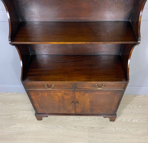 GEORGIAN STYLE MAHOGANY OPEN BOOKCASE - ADDITIONAL PHOTO 2