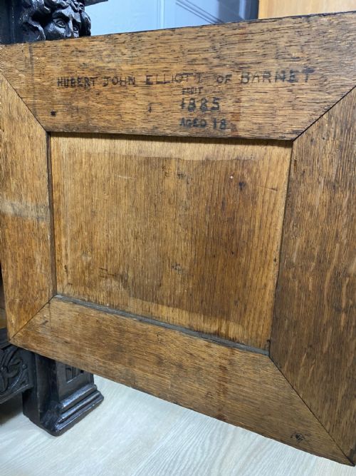 VICTORIAN LOW CARVED OAK CUPBOARD - ADDITIONAL PHOTO 2