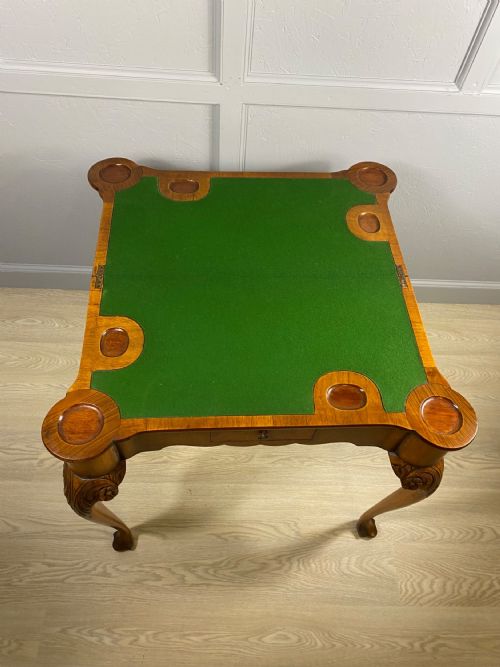 BURR WALNUT CARD TABLE - ADDITIONAL PHOTO 2