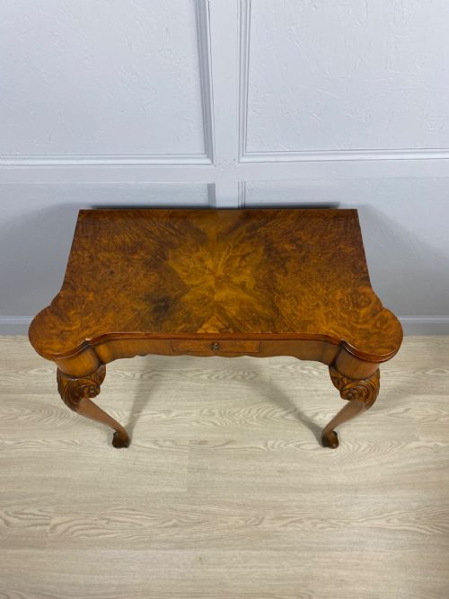 BURR WALNUT CARD TABLE - ADDITIONAL PHOTO 5