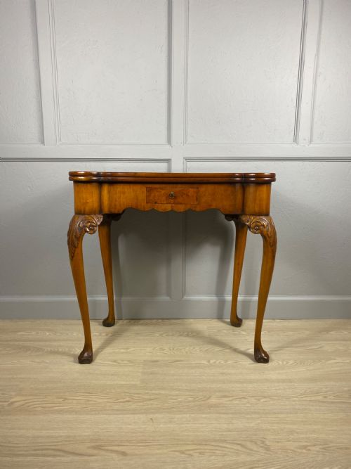 BURR WALNUT CARD TABLE - ADDITIONAL PHOTO 6