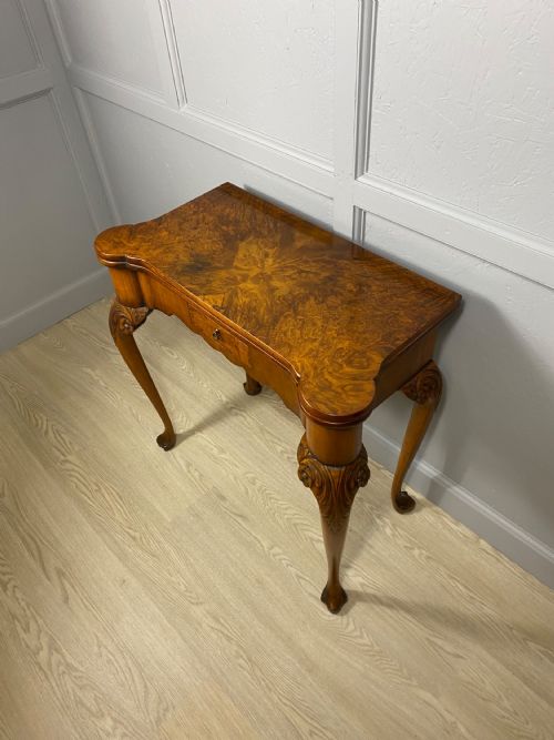 BURR WALNUT CARD TABLE - ADDITIONAL PHOTO 7