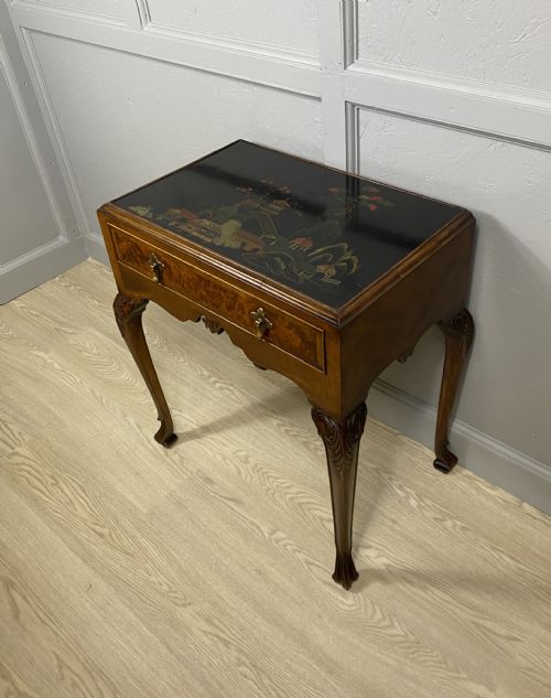 lacquered one drawer walnut table - CATEGORY: ANTIQUE TABLES - DATED 1930