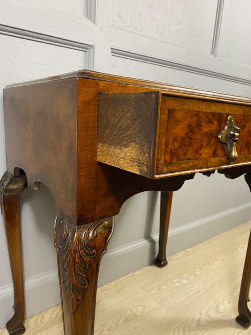 LACQUERED ONE DRAWER WALNUT TABLE - ADDITIONAL PHOTO 3