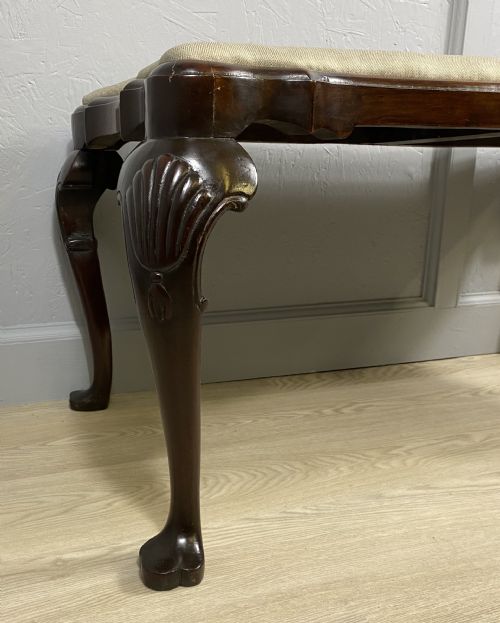 EDWARDIAN LONG MAHOGANY WINDOW SEAT - ADDITIONAL PHOTO 1