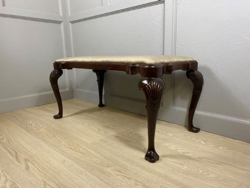 EDWARDIAN LONG MAHOGANY WINDOW SEAT - ADDITIONAL PHOTO 2