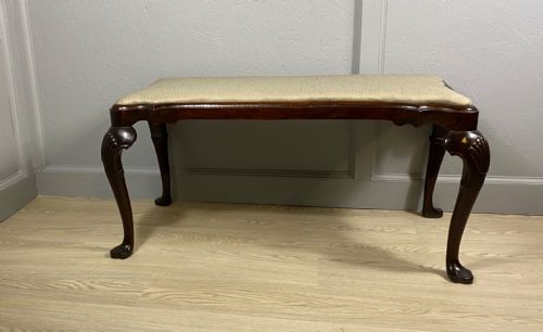 EDWARDIAN LONG MAHOGANY WINDOW SEAT - ADDITIONAL PHOTO 4
