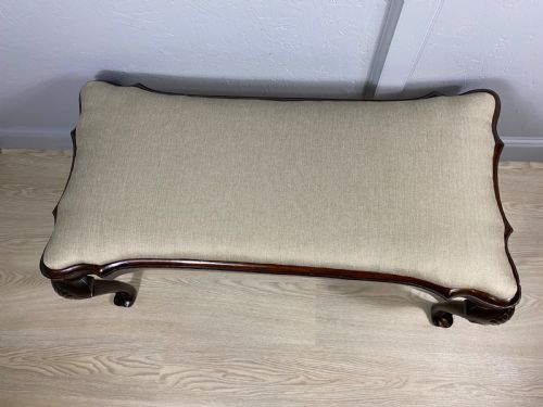 EDWARDIAN LONG MAHOGANY WINDOW SEAT - ADDITIONAL PHOTO 5